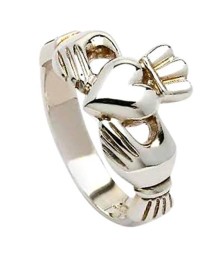 Mens Classic Claddagh Ring - Silver