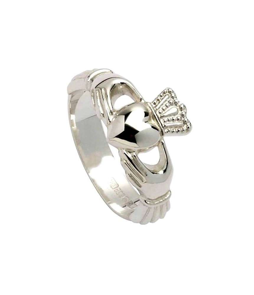 Claddagh Ring mit hoher Krone - Silber