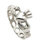 Mens Chain Link Claddagh Ring - Silver