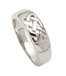 Traditional Celtic Knot Ring - Silver or White Gold