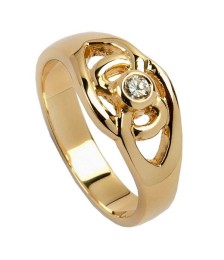Celtic Knot Diamond Ring - Yellow Gold