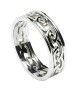 Womens Eternal Celtic Knot Ring with Trim - All White Gold