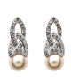 Trinity Knot Pearl Earrings with Swarovski Crystals