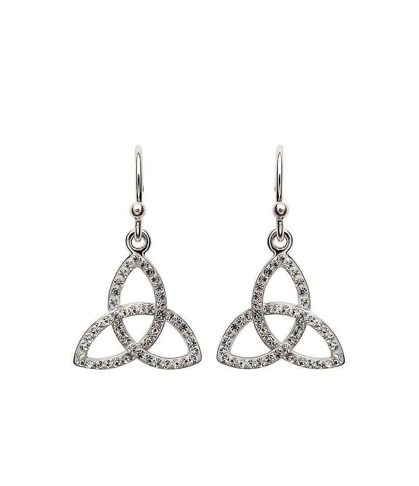 Boucles d'oreilles en nœud Trinity avec cristaux Swarovski