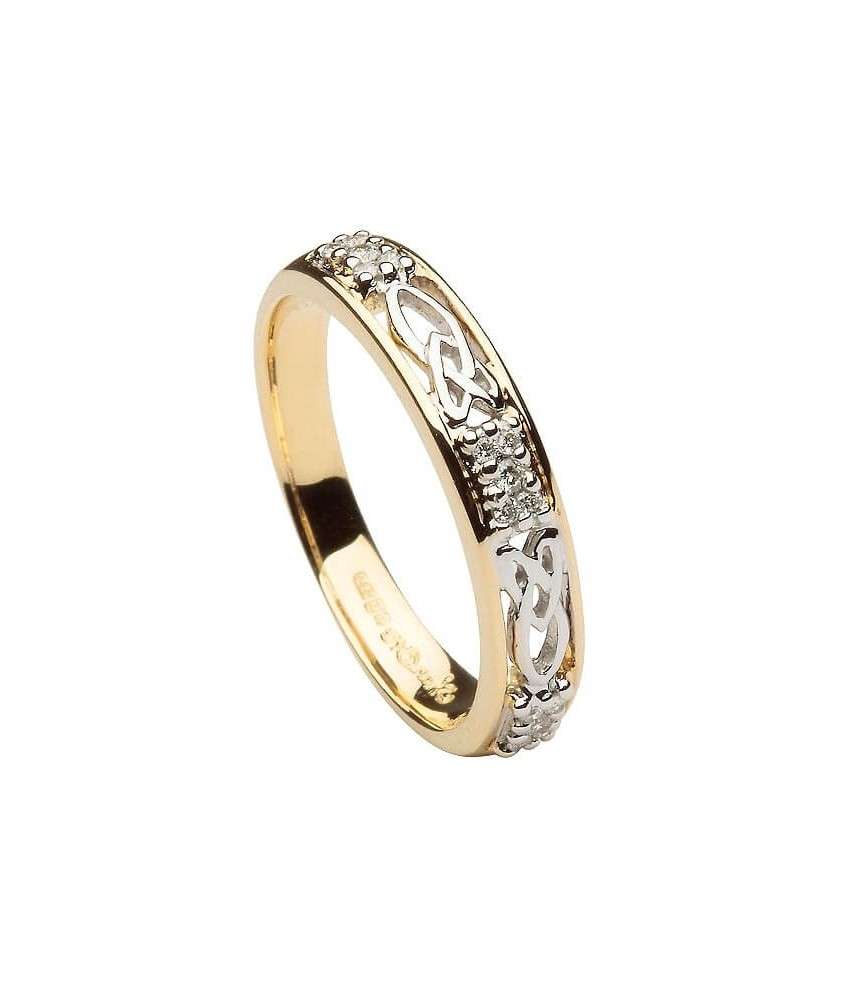 Trinity Knot Diamond Ring - Yellow & White Gold