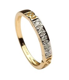 Women's Eternity Knot Ring with Diamonds - Yellow Gold