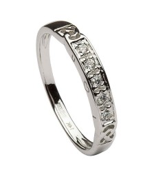 Damen Ewigkeit Knoten Ring mit Diamanten - Weißes Gold