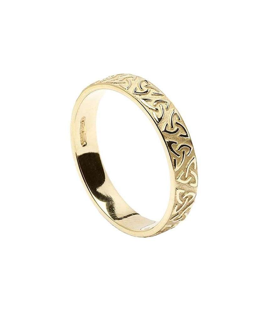 Women's Embossed Trinity Knot Wedding Ring - Yellow Gold Women's Embossed Trinity Knot Wedding Ring - Yellow Gold