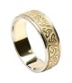 Men's Embossed Trinity Knot Ring with Trim - Yellow with White Gold Trim