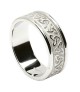 Men's Embossed Trinity Knot Ring with Trim - All White Gold
