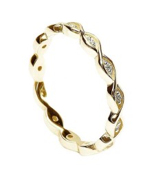 Infinity Knot Diamond Ring - Yellow Gold
