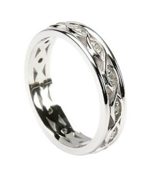 Infinity Diamond Ring with Trim - All White Gold