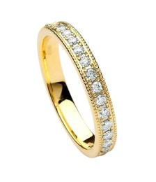 Damen Trinity Knoten Diamant Ehering - Gelbgold