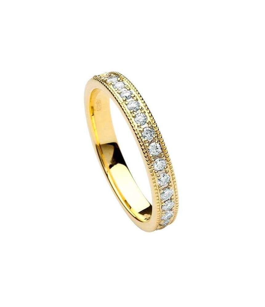 Women's Trinity Knot Diamond Wedding Band - Yellow Gold