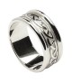 Men's Embossed Celtic Knot Ring - White Gold with White Gold Trim