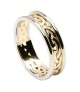 Women's Celtic Knot Ring with Trim - Yellow with White Gold Trim