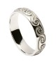 Men's Celtic Spiral Wedding Band - White Gold or Silver