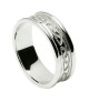 Women's Engraved Celtic Knot Ring with Trim - All White Gold