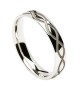 Men's Engraved Spiral Wedding Ring - White Gold
