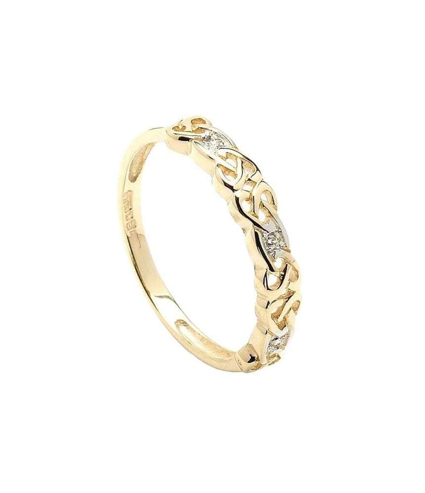 Damen Keltischer Diamant Ring in Gelbgold