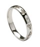 Men's Engraved Trinity Knot Wedding Ring - White Gold