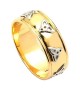 Polished Trinity Knot Wedding Ring - Yellow with White Gold
