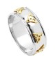 Polished Trinity Knot Wedding Ring - White with Yellow Gold