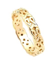 Narrow Celtic Wedding Ring - Yellow Gold