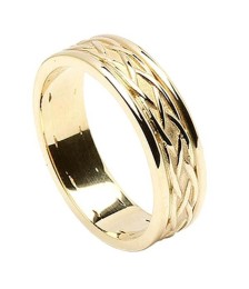 Keltische Webart Ring mit Trim - Alles gelbes Gold