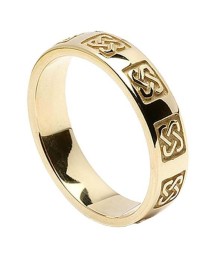 Keltischer Hochzeitsring der Herren - Gelbes Gold