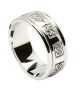 Men's Celtic Wedding Ring with Trim - All White Gold