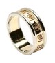 Women's Celtic Wedding Ring with Trim - Yellow with White Gold Trim
