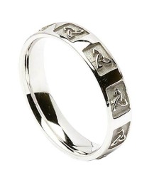 Carved Trinity Knot Wedding Ring