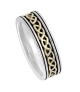 Womens Two Tone Celtic Knot Wedding Ring - White with Yellow Inset