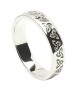 Mens Etched Trinity Knot Wedding Band - White Gold or Silver