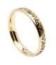 Womens Etched Trinity Knot Wedding Band - Yellow Gold