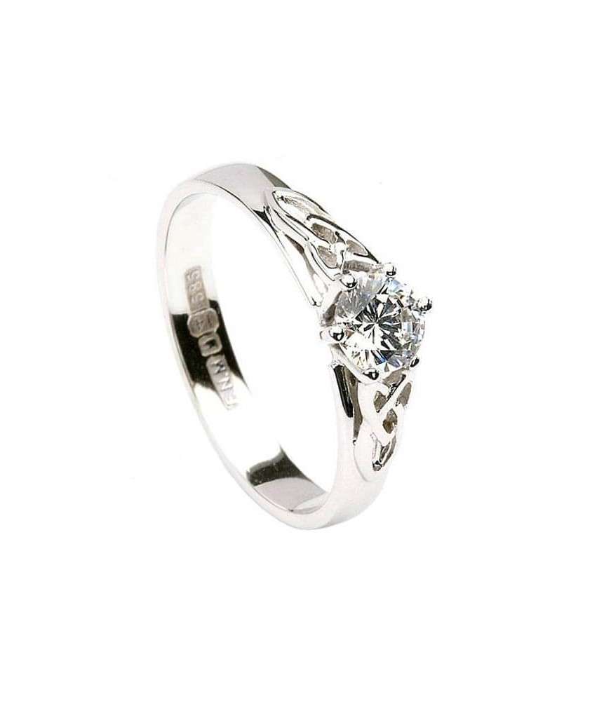 Trinity Knot Engagement Ring - White Gold