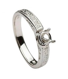 Embossed Trinity Knot Engagement Ring - Mount Only