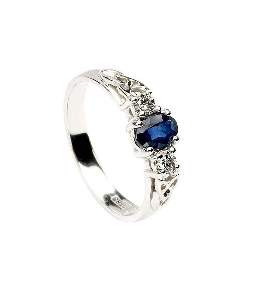 Sapphire Engagement Ring - White Gold
