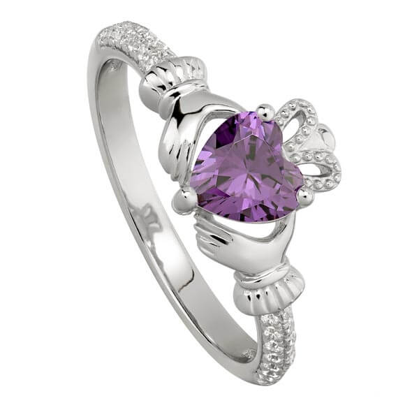 Amethyst Mythological Stone Protector ring hand crafted February birthstone 