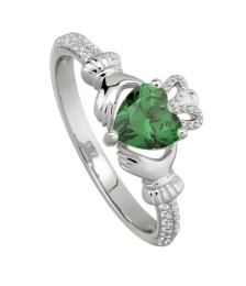 May Emerald Claddagh Ring