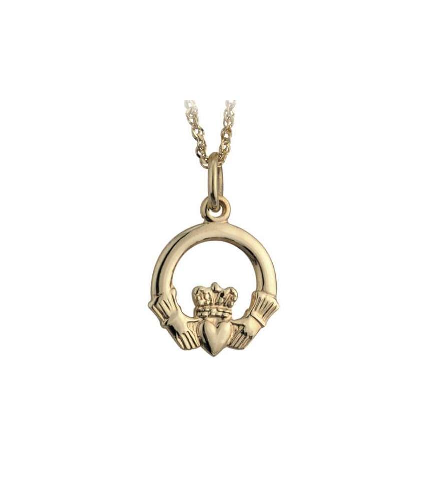Small Gold Claddagh Pendant