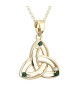 Small Diamond & Emerald Trinity Pendant