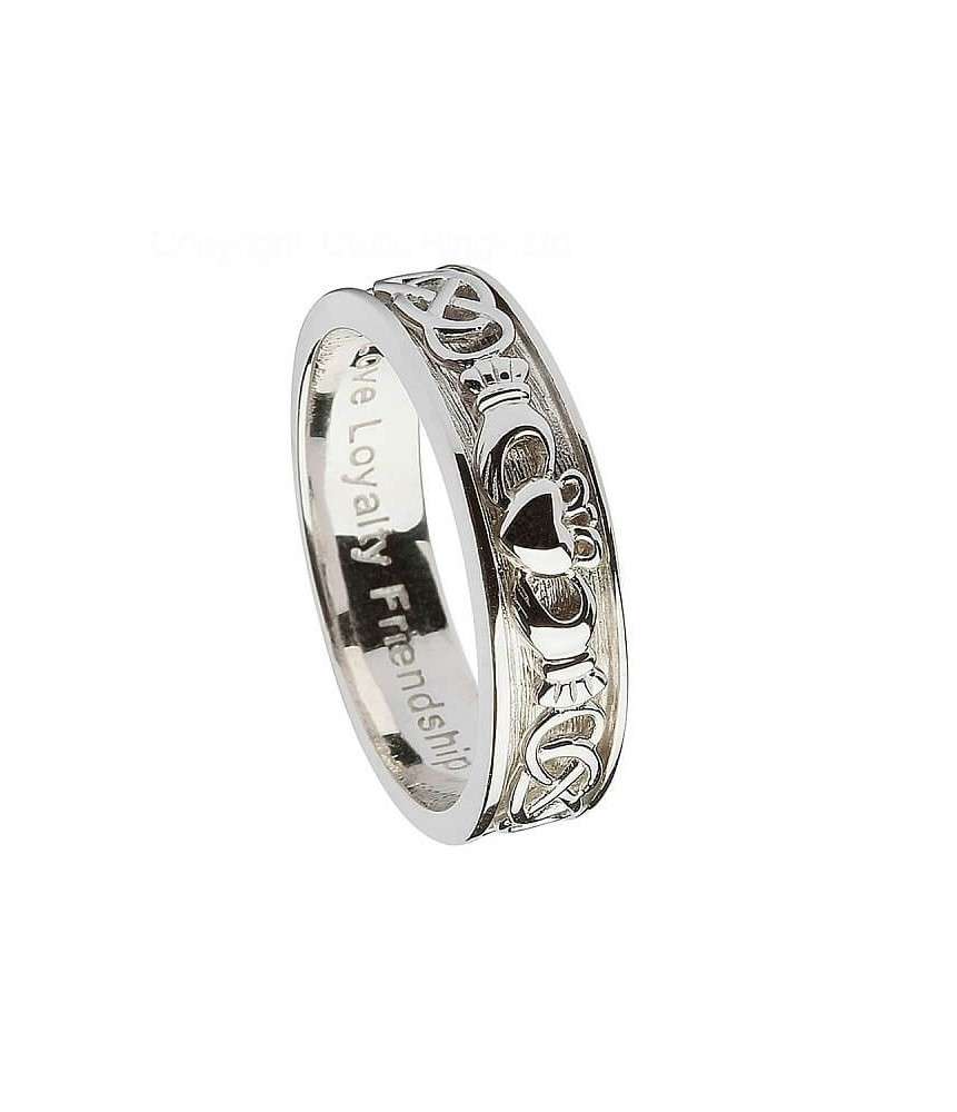 Men's Silver Claddagh Wedding Ring