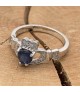 Sapphire & Diamond Claddagh Ring - White Gold