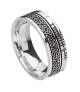 Ogham Trinity Knot Faith Ring - Oxidized Silver