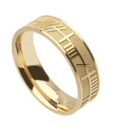 Men's Ogham Soulmate Band - Yellow Gold