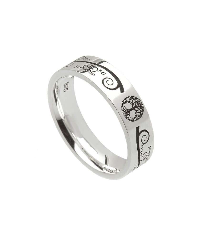 Women's Tree of Life Wedding Ring - Oxidized Silver