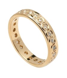 Men's Eternity Diamond Wedding Ring - Yellow Gold