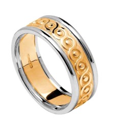 Women's Eternity Knot Ring with Trim - Yellow with White Trim